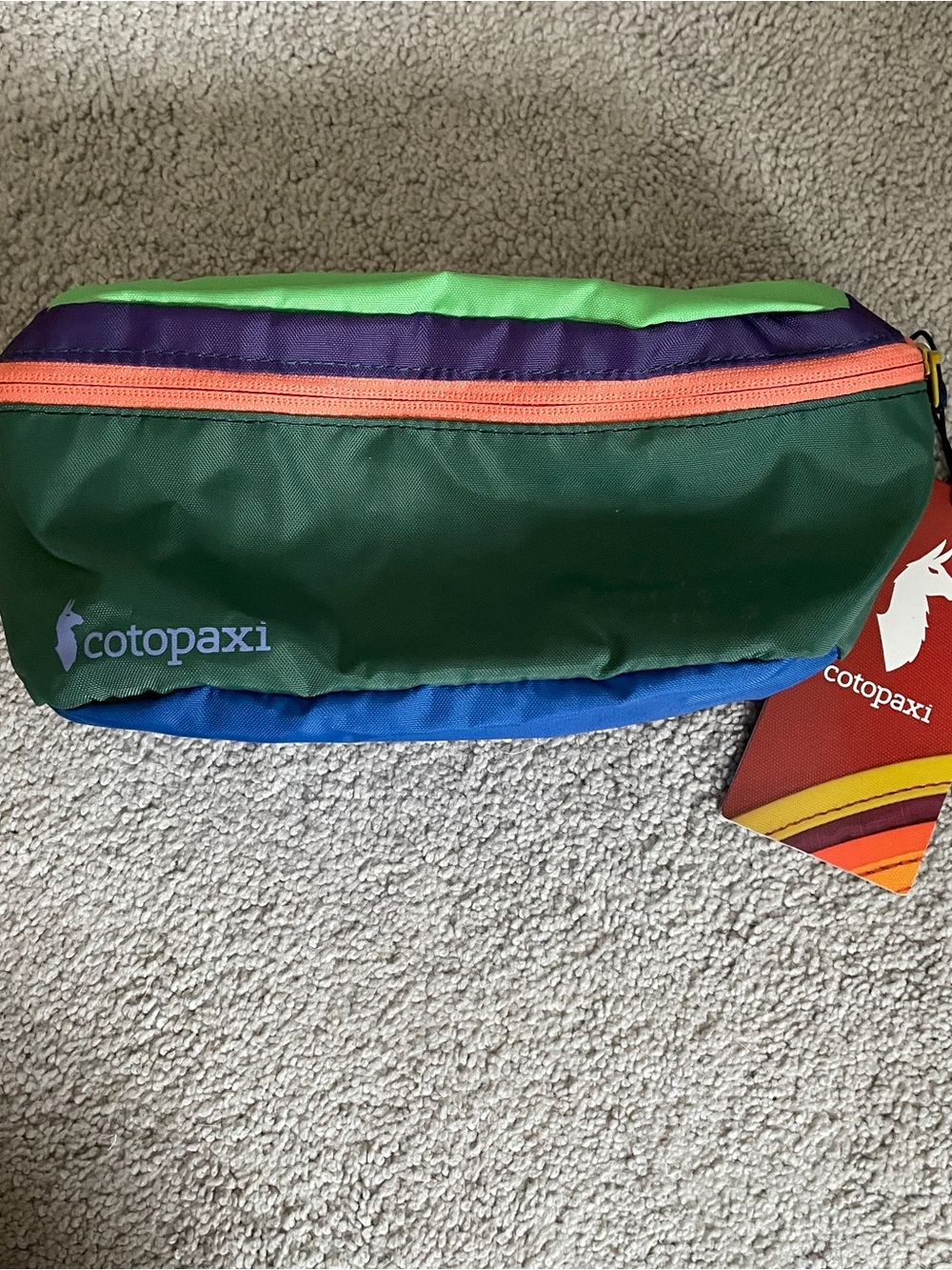 cotopaxi Green Purple Blue Colorblock Belt Bag